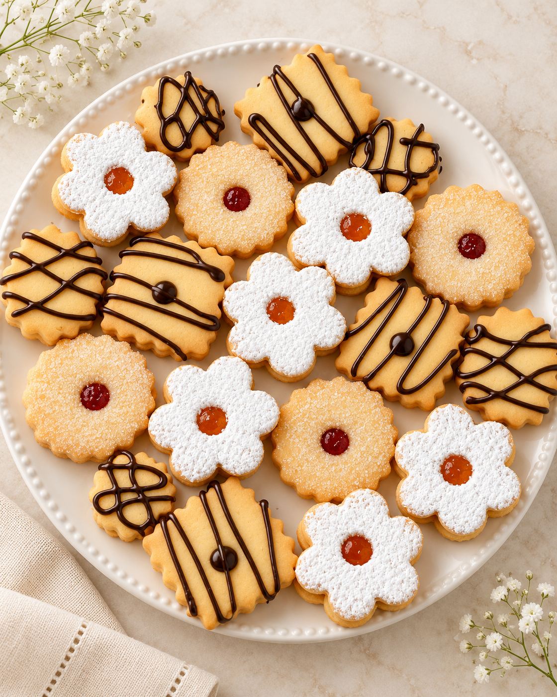 Galletas artesanas con mermelada y chocolate