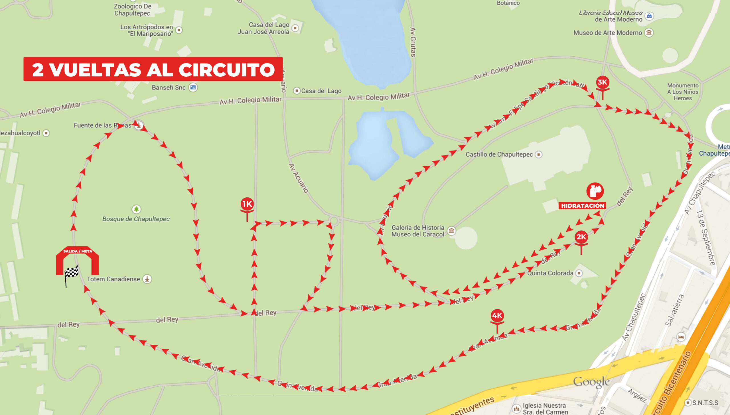 Ruta 10 km de la 11a Carrera 2025 corre por ti camina conmigo